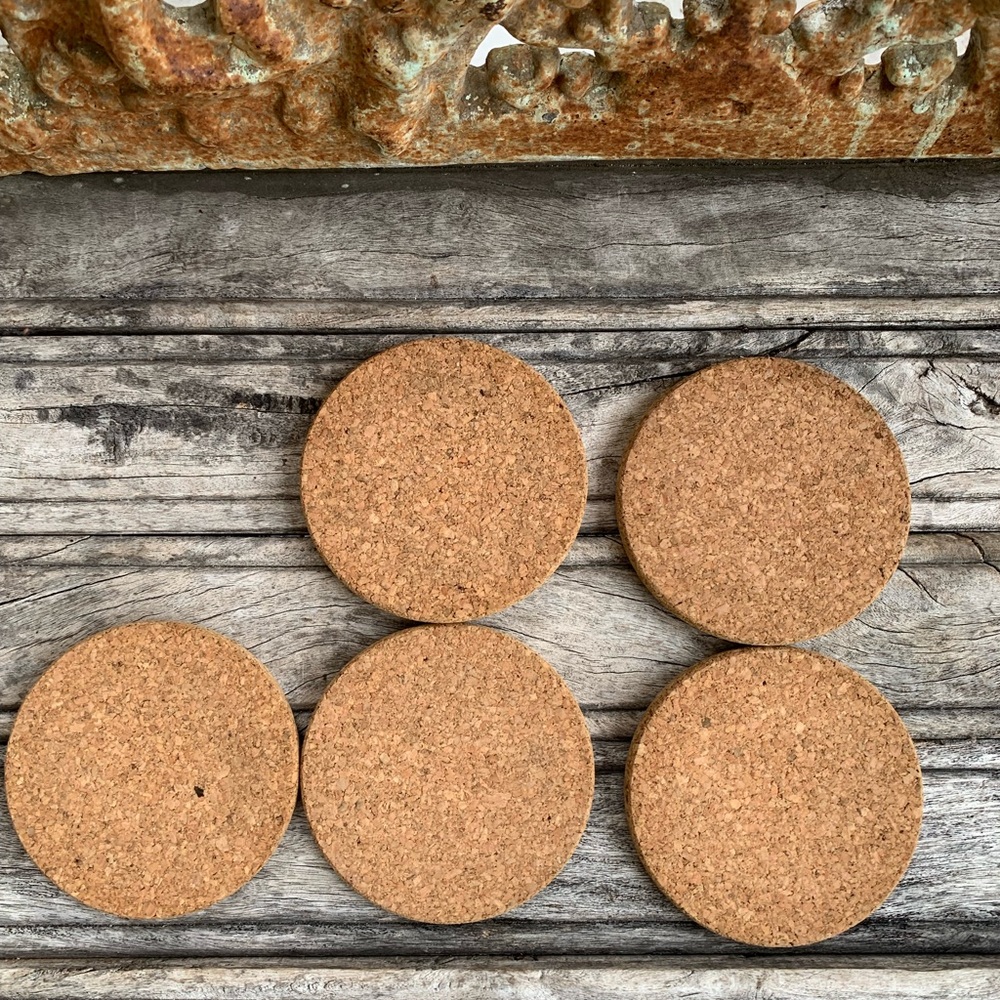 Vintage Portugal Ceramic Tile and Cork Coasters Set - Picture 5 of 8
